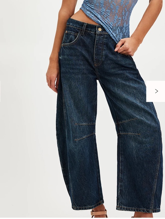 We The Free Denim - Free People We The Free Good Luck Barrel Leg Wide Leg Jeans.  New without tags.